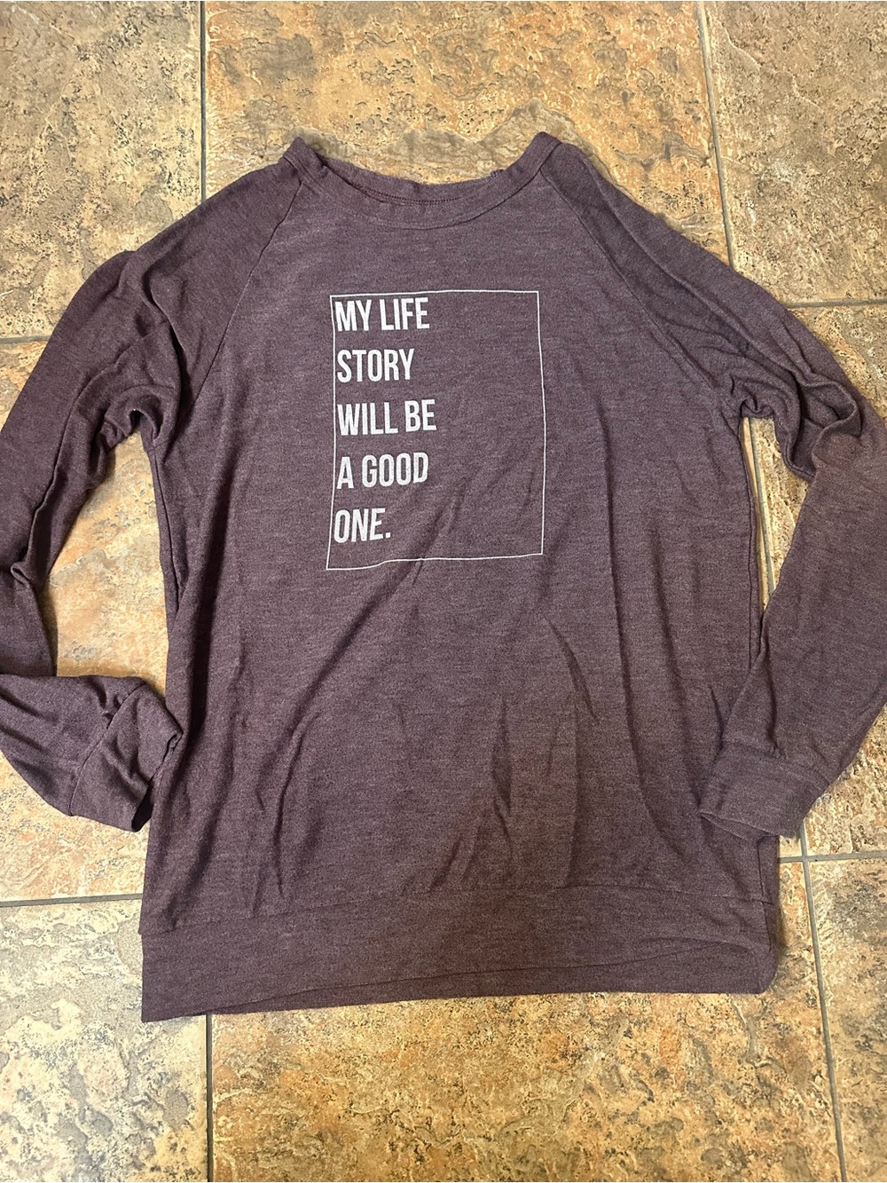 good hYOUman Plum Graphic Long Sleeve Sweatshirt